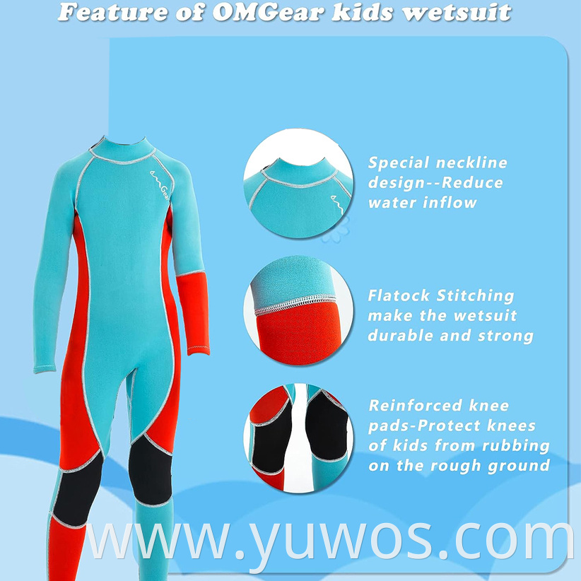 Youth Wetsuit 3mm Full Suit Neoprene Swimming Suit Long Sleeve Diving Suit